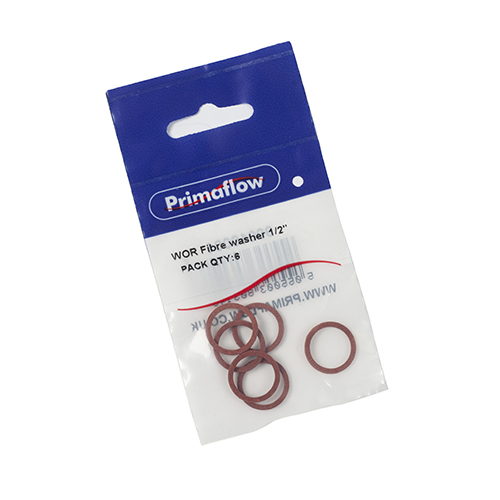 Pre-Packed WOR Fibre washer 1/2" (Pack of 6)