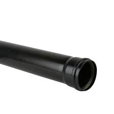 110mm Push Fit 3 metre Single Socket Pipe - Black