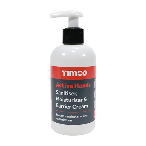 TIMCO Active Hands Barrier Cream Sanitiser Moisturising and Antibacterial Skin Shield Protection - 200ml
