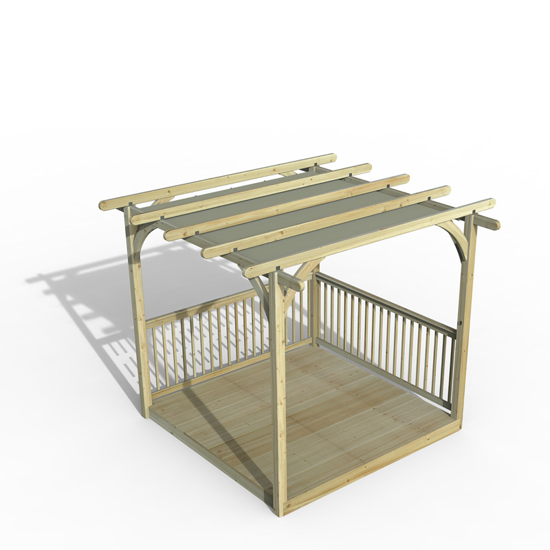 Forest Garden DTS Ultima Pergola and Decking Kit - 2.4 x 2.4m with Canpoy 