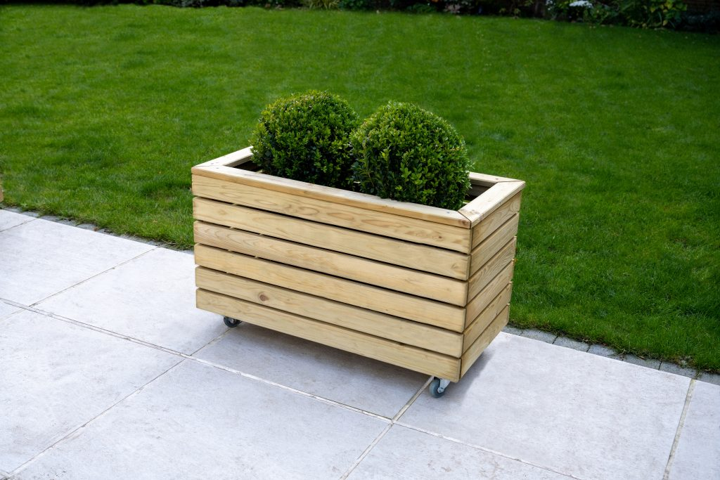 Forest Garden DTS Linear Planter - Double with Wheels 