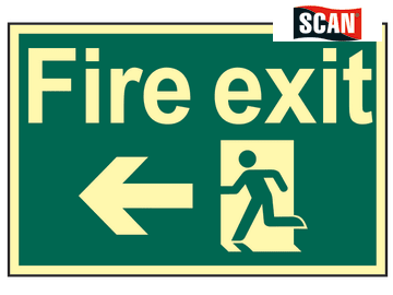 Safety Sign - Fire exit running man arrow left
