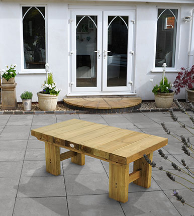 Forest Garden DTS Low Level Sleeper Table - 1.2m (Home Delivered)
