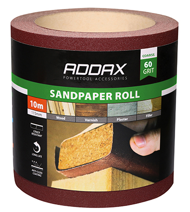 TIMCO Sandpaper Roll 60 Grit Red - 115mm x 10m