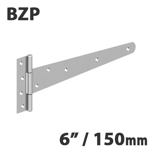GateMate 150mm (6") Light Tee Hinges (c/w Screws) - BZP