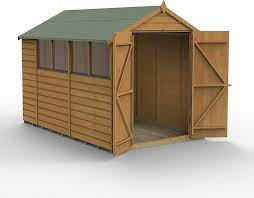 Forest Garden DTS Shiplap Dip Treated 6x10 Apex Shed - Double Door 