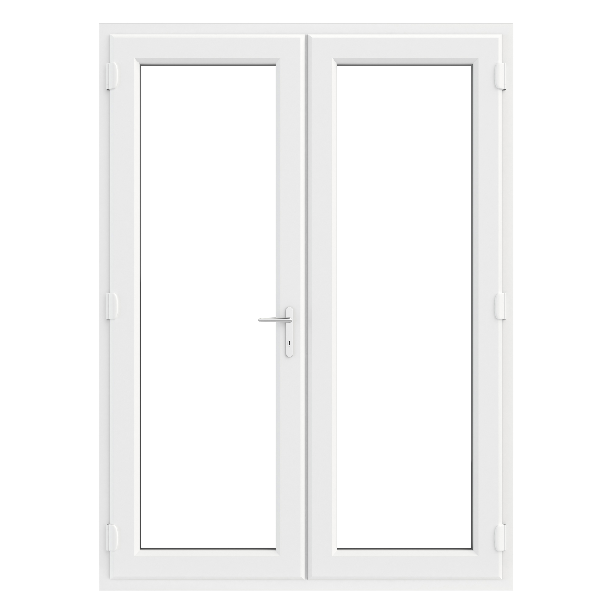 Crystal uPVC White Clear French Door Left hand master 150mm Cill Included 1390mm x 2055mm Clear Glazing