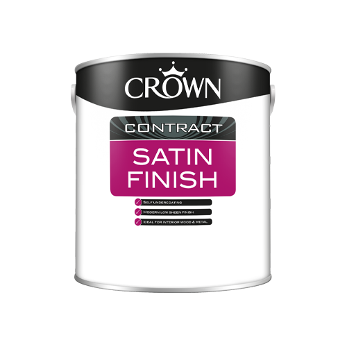 Crown Contract Satin Finish (Solvent Based) - Brilliant White - 1L