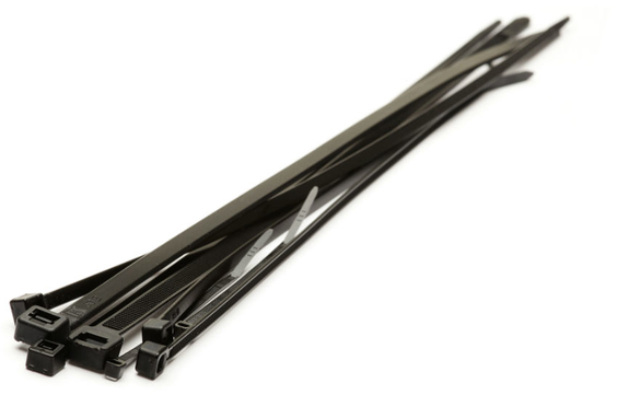 Black Nylon Cable Ties: 200 x 3.6mm (Pack of 100)