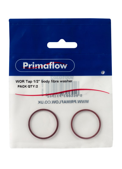 Pre-Packed WOR Tap 1/2" body fibre washer (Pack of 2)