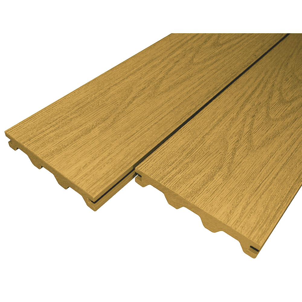 BuildDeck VICTORIA Woodgrain Effect Bridge Board Composite Decking - Teak - 135 x 23 x 3600mm (3.6m)