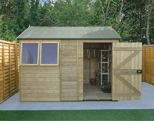 Forest Garden DTS Timberdale 10 X 6 Reverse Apex Shed 