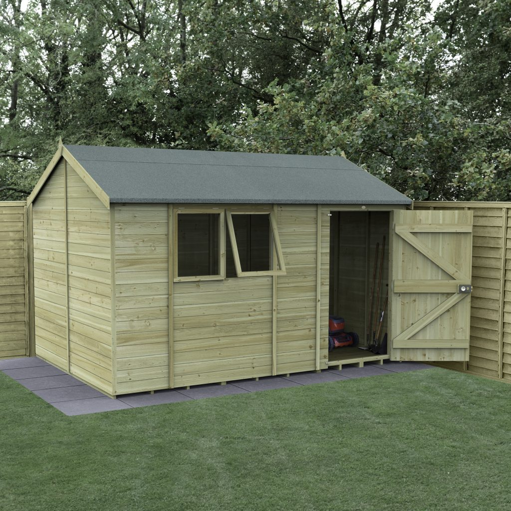 Forest Garden DTS Timberdale 12 X 8  Reverse Apex Shed 
