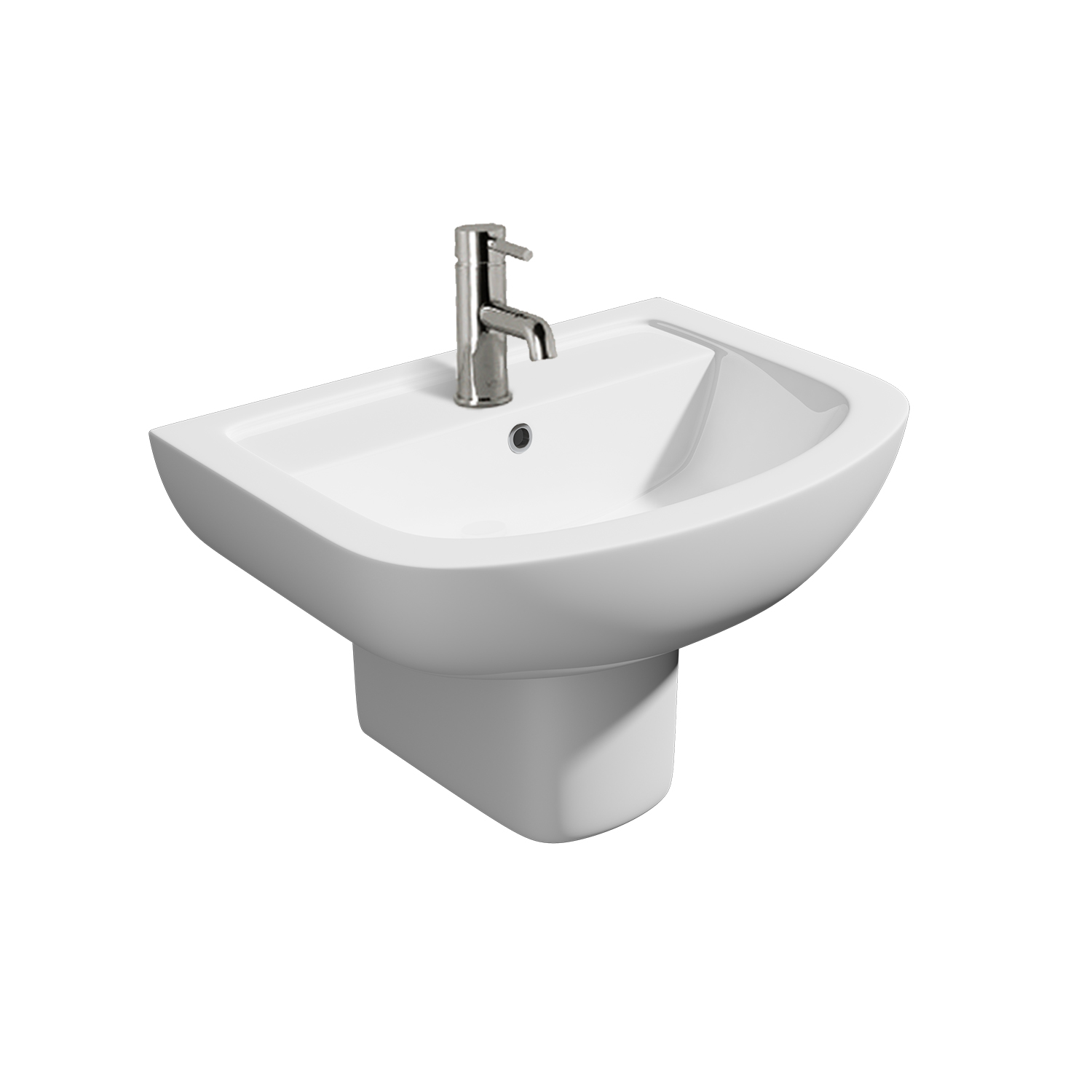 K-Vit Studio 550mm 1TH Basin & Semi-Pedestal