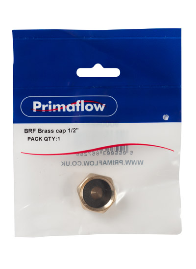 Pre-Packed BRF Brass Cap 1/2" (Pack of 1)