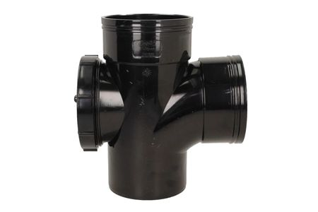 110mm Solvent Weld Double Socket Access Branch - Black