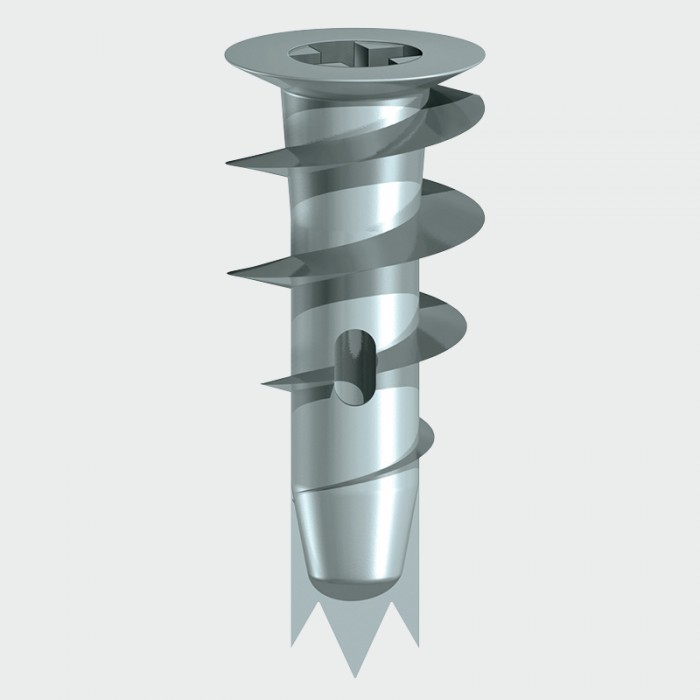 Metal Twister Speed Plugs (w/ Screws) for Plasterboard: 31.5mm (Box of 100)