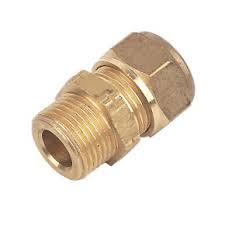 15mm Brass Compression Straight Male Iron to 1/4"