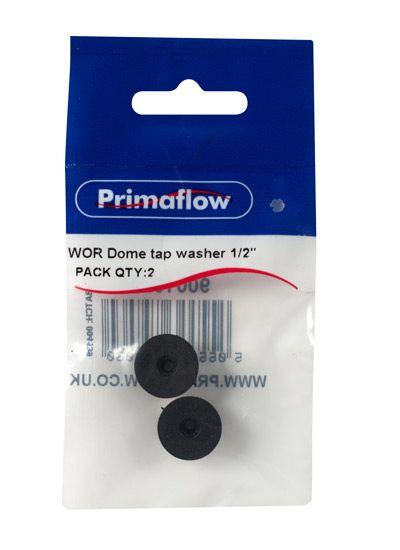 Pre-Packed WOR Dome tap washer 1/2" (Pack of 2)