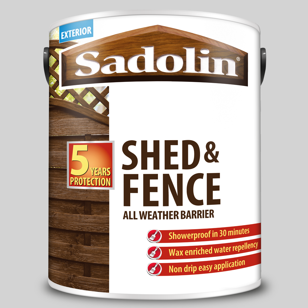 Sadolin Shed & Fence All Weather Barrier Paint - 5 Year Protection - 5L - Woodland Walk