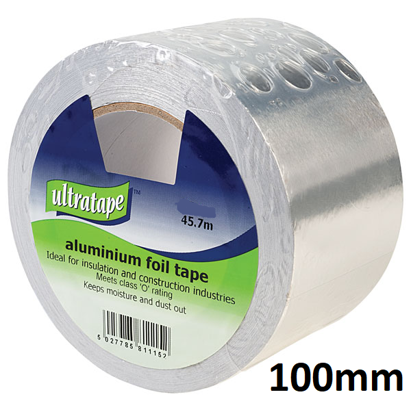 Class O 100mm x 45.7m Aluminium Foil Tape (30mic)