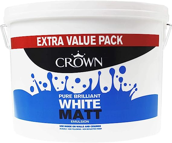Crown White Matt Emulsion - Pure Brilliant White - 7.5L