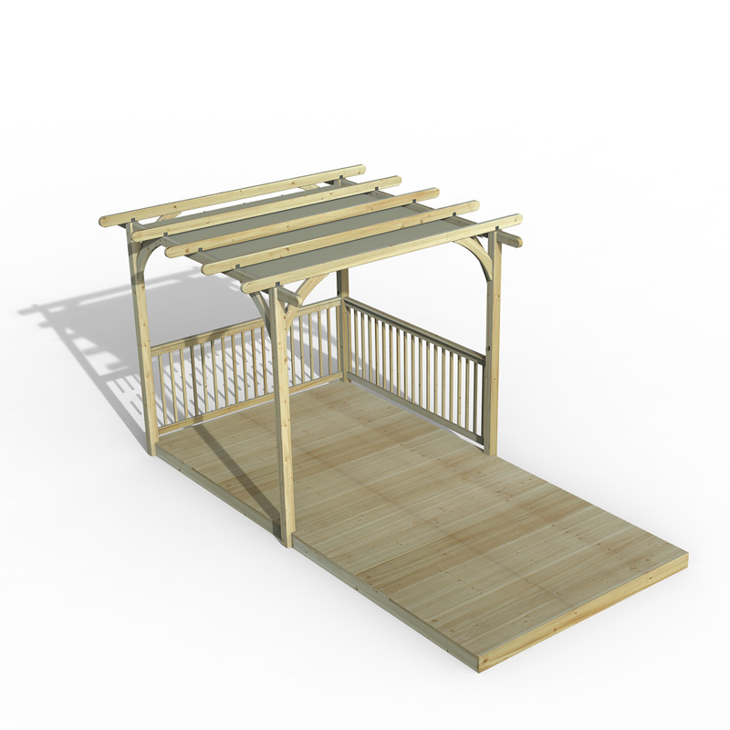 Forest Garden DTS Ultmia Pergola and Decking kit 2 x  Balustrade with Canopy 