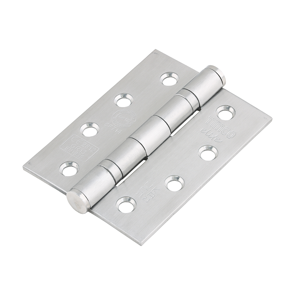 Timco Grade 13 Ball Bearing Fire Door Hinges 101 x 76mm - Satin Stainless Steel (Pack of 2)