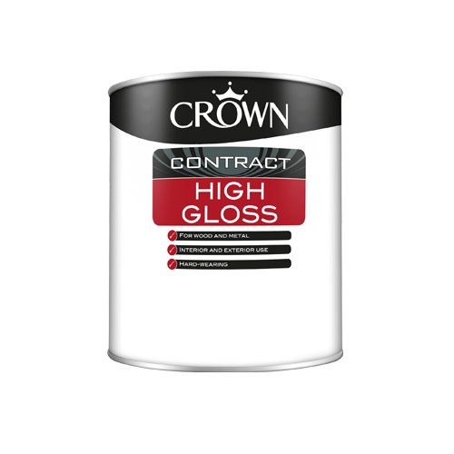 Crown Contract High Gloss (Solvent Based) - Brilliant White - 1L