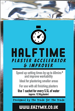 Eazymix Half Time Plaster Accelerator (Reduce 60 mins setting time) - 1 Sachet per 12.5kg