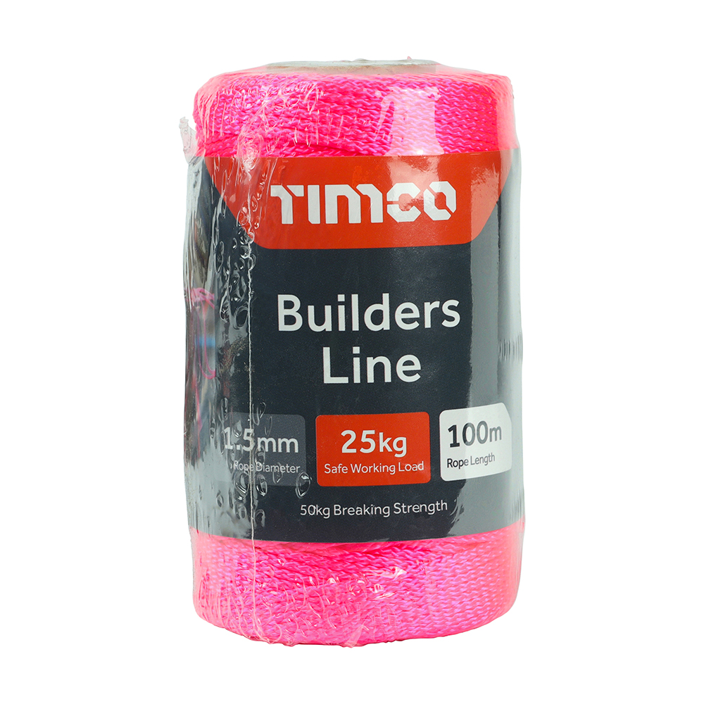 TIMCO Builders Line - Pink - 100m Tube