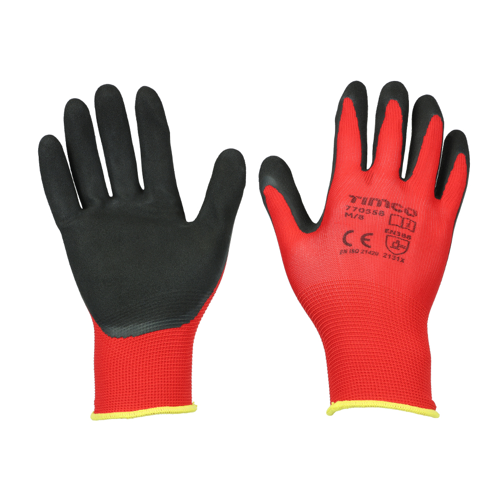 TIMco Toughlight Grip Gloves - Sandy Latex Coated Polyester - Extra Large