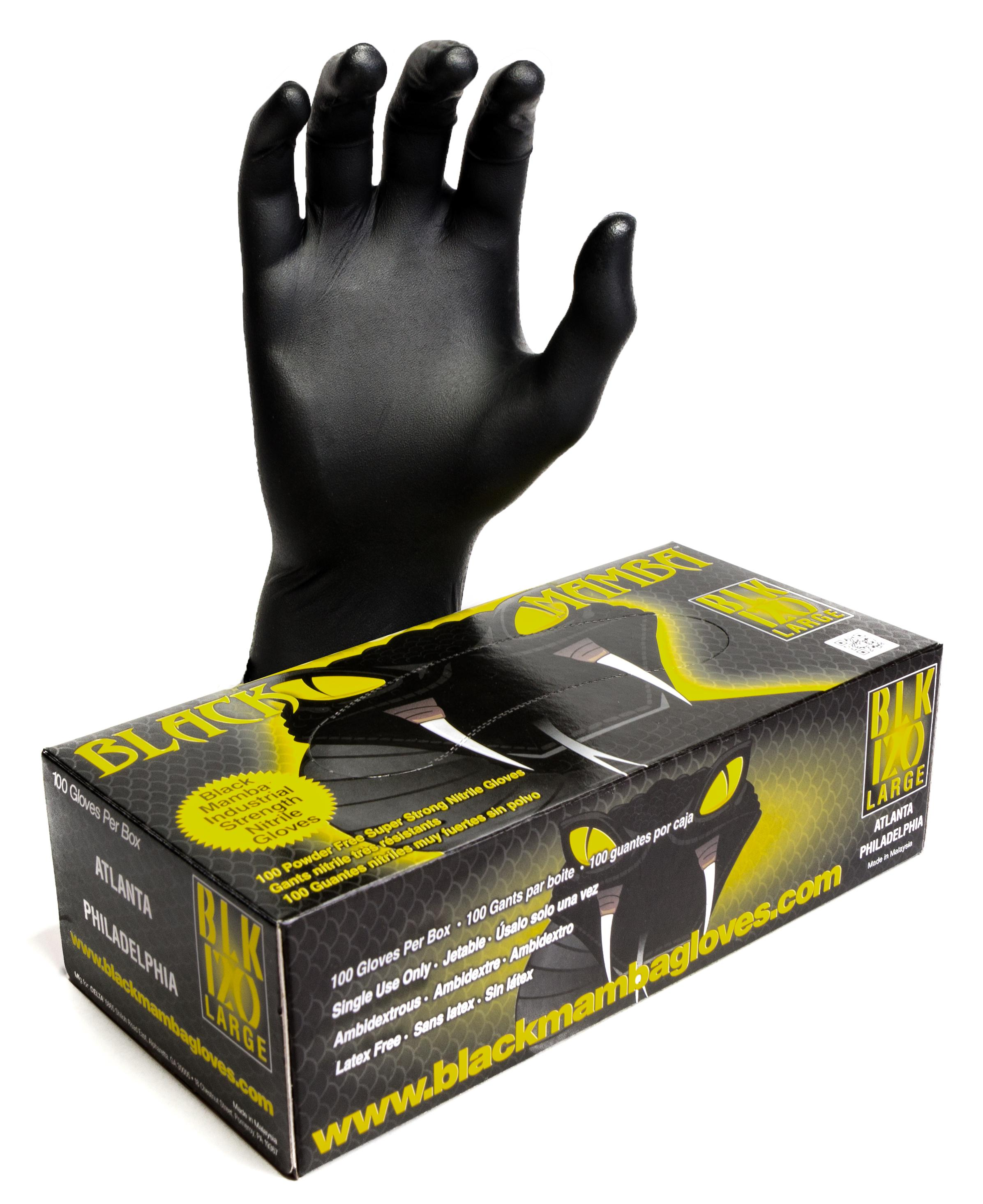 Black Mamba Nitrile Disposible (Oil Resistant) Glove - Extra Large - Box 100