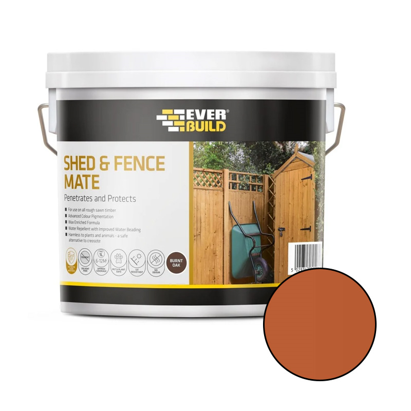 Everbuild Shed & Fence Paint/Wood Stain - 5L - Rustic Red