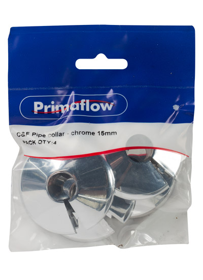 Pre-Packed C&F Pipe collar - chrome 15mm (Pack of 4)