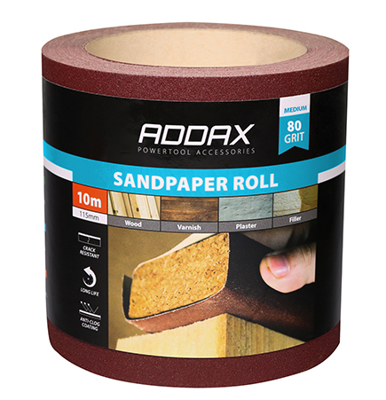 TIMCO Sandpaper Roll 80 Grit Red - 115mm x 10m