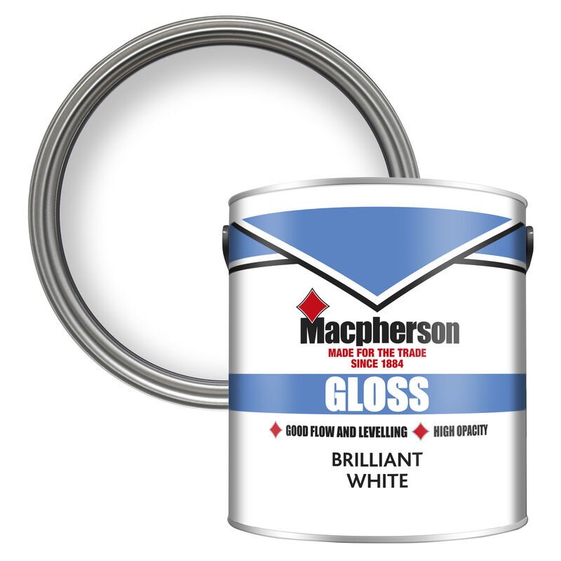 Macpherson Gloss Paint (Solvent/oil based) - Briliant White - 2.5L