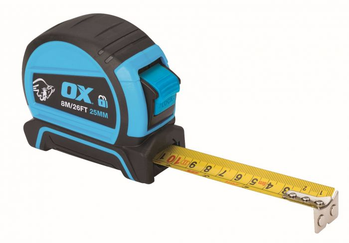 OX Pro Dual Auto Lock Tape Measure - 8m