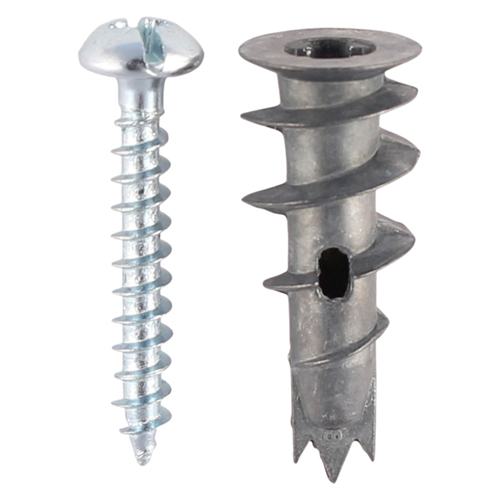 Metal Twister Speed Plugs (w/ Screws) for Plasterboard: 31.5mm (Bag of 75)