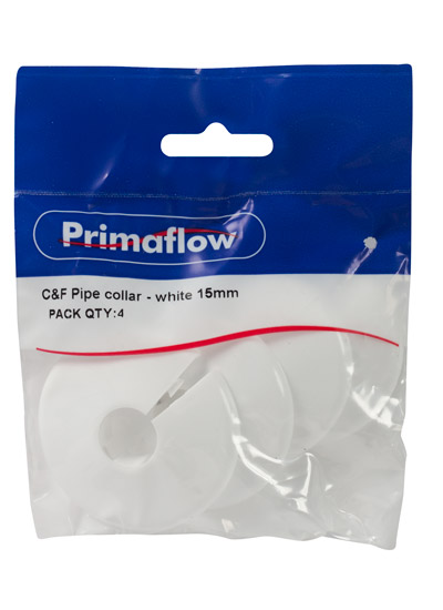 Pre-Packed C&F Pipe collar - white 15mm (Pack of 4)