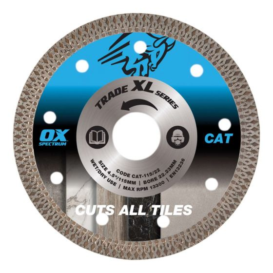 Trade XL "Cuts all Tiles" (CAT) diamond blade - 115mm (22.23mm Bore)