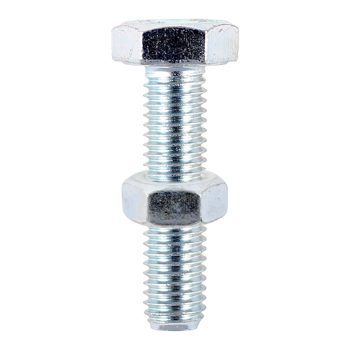 Timco M10 x 80mm Set Screw Bolt & Hex Nut (Pack of 2)
