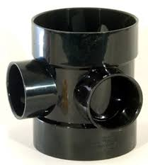 110mm Solvent Weld Double Socket Short Bossed Pipe (TO 50mm) - Black