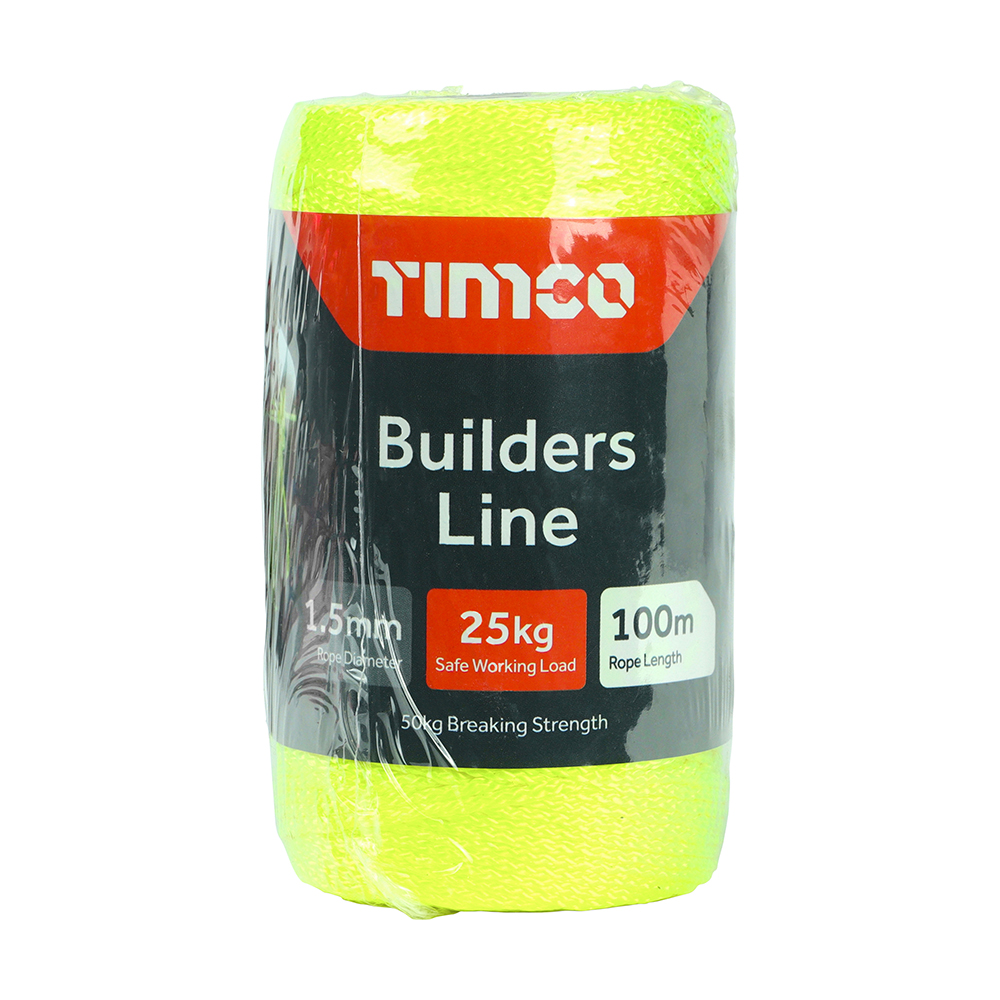 TIMCO Builders Line - Yellow - 100m Tube