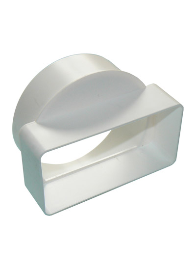 Pre-Packed Adaptor round to rect (short) -white