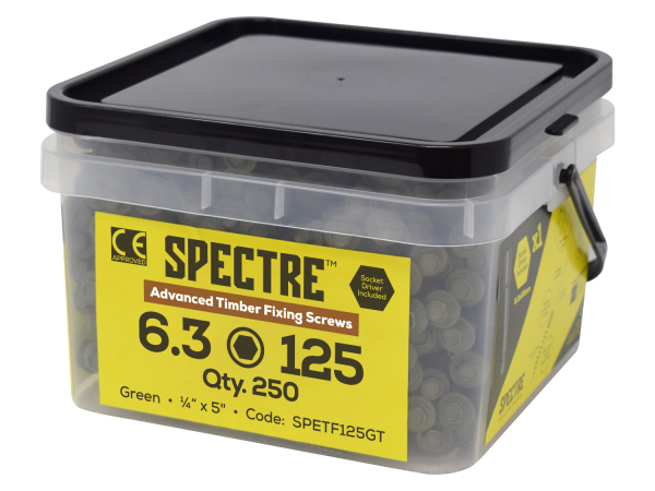 Timberfix Woodscrews: 6.3mm x 125mm (Tub of 250)
