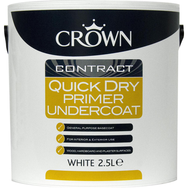 Crown Contract Quick Dry Primer Undercoat (Water Based) - White - 2.5L