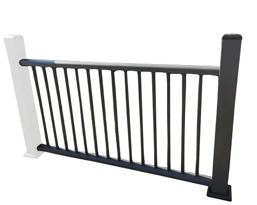 BuildDeck Composite Decking Balustrade Handrail Unit (w/ One 1.5m Post) - Grey - 1920mm Overall (1800mm)