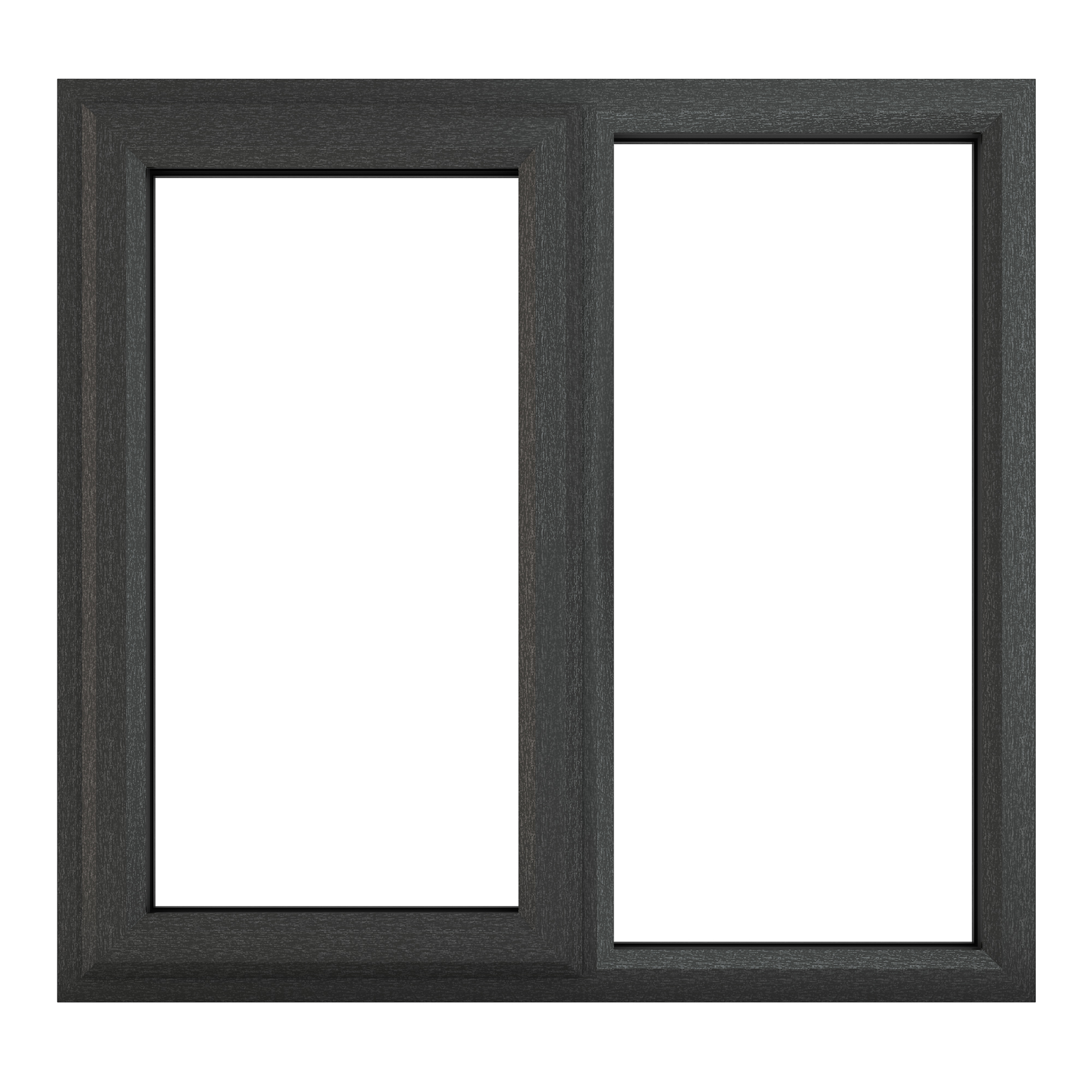 Crystal uPVC Window Grey 7016 external White Internal A Rated Left Hand Side Hung Next to a Fixed Light 1190mm x 965mm Clear Glazing