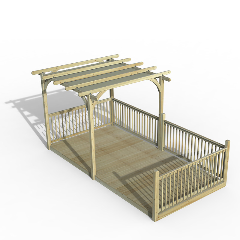 Forest Garden DTS Ultima Pergola and Decking Kit - 2.4 x 4.8m with Canopy 